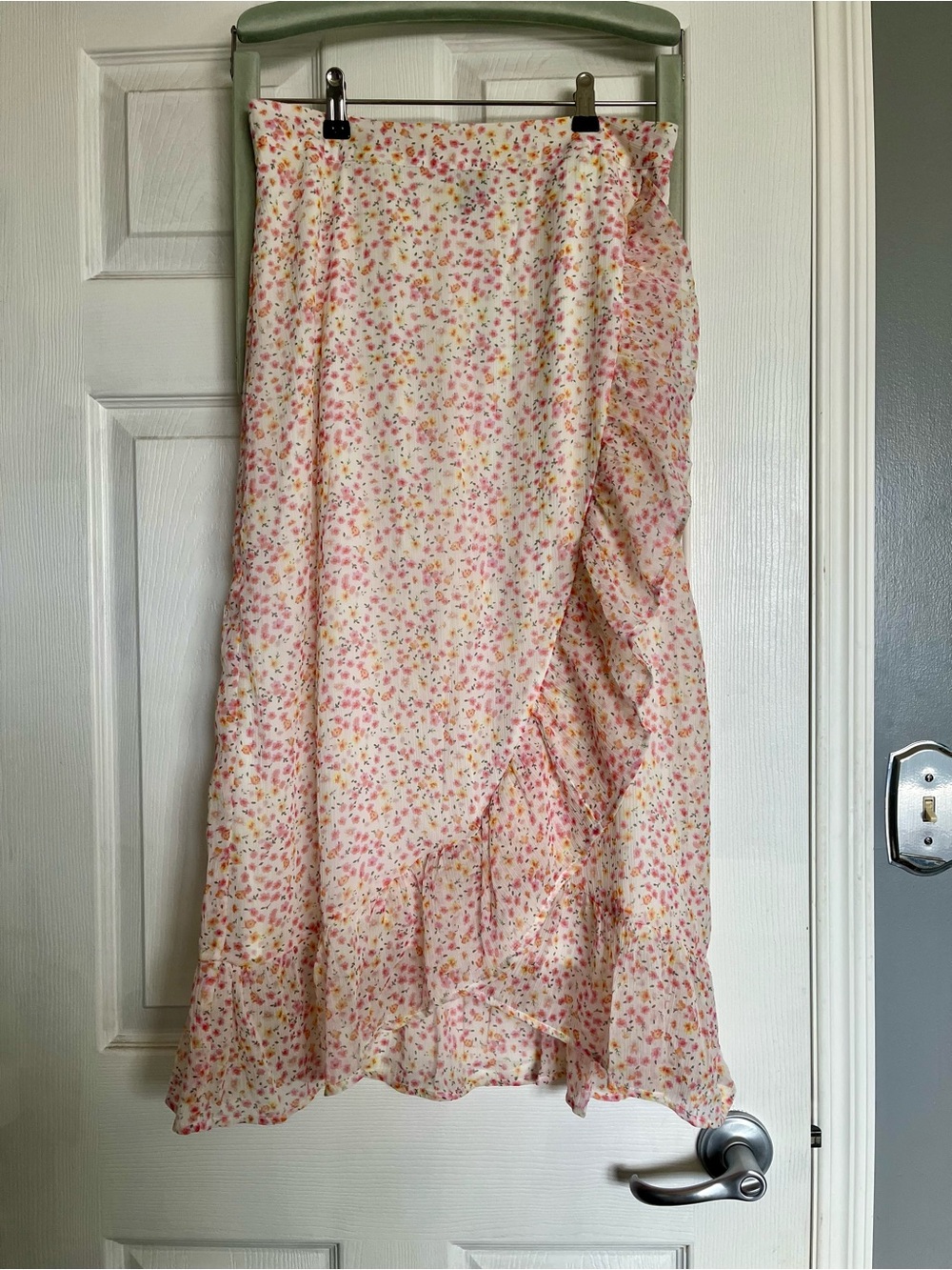 Vero Moda Pink Floral Midi Wrap Skirt